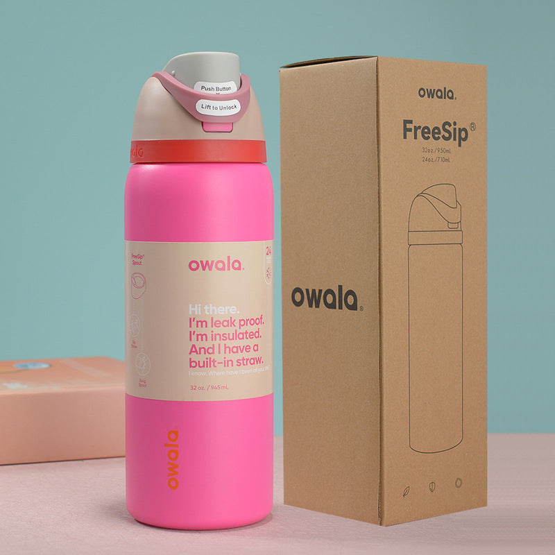 Owala Stainless Steel Insulated Water Bottle, BPA-Free with Straw, Perfect for Travel, available in 24Oz/32Oz.