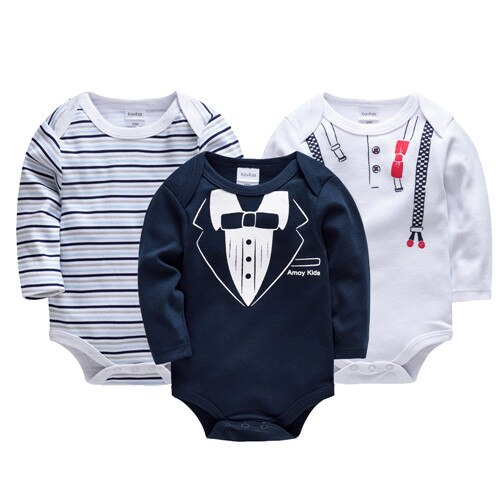 Baby Boys Girls Bodysuit Long Sleeve 100% Cotton