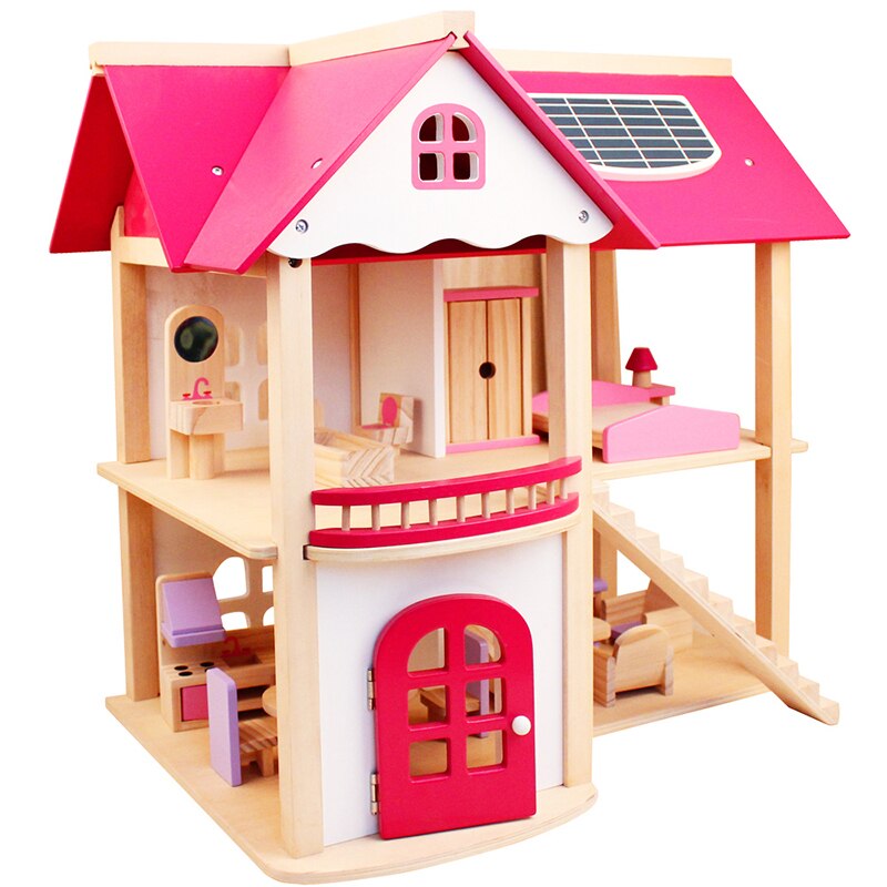 Pretend Play Furniture Toys Wooden Dollhouse Furniture Miniature Toy Set Doll House Toys for Children Kids Toy