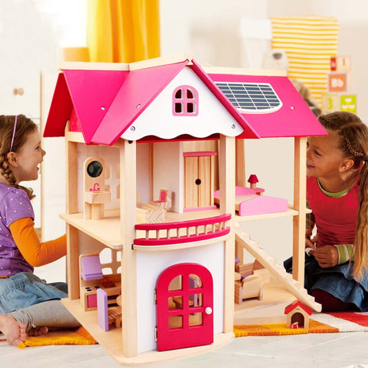 Pretend Play Furniture Toys Wooden Dollhouse Furniture Miniature Toy Set Doll House Toys for Children Kids Toy