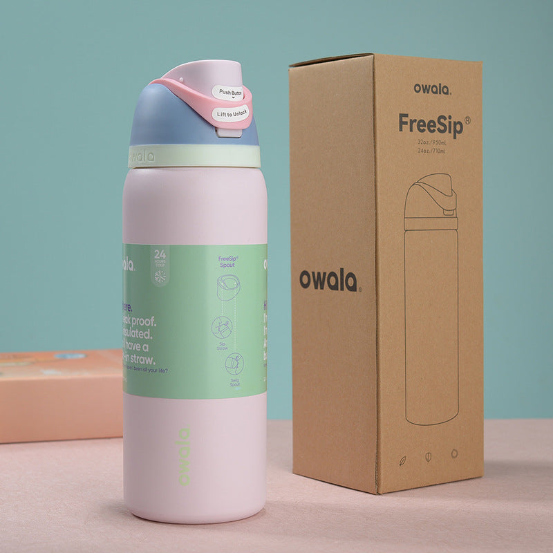 Owala Stainless Steel Insulated Water Bottle, BPA-Free with Straw, Perfect for Travel, available in 24Oz/32Oz.