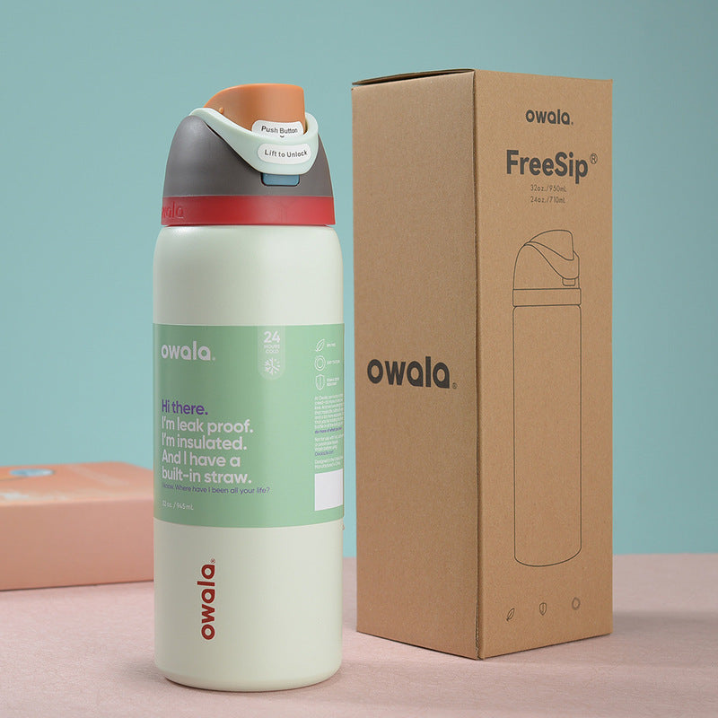 Owala Stainless Steel Insulated Water Bottle, BPA-Free with Straw, Perfect for Travel, available in 24Oz/32Oz.